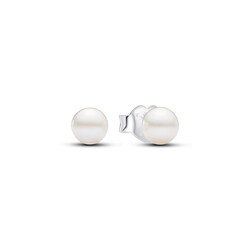 PANDORA 293168C01 Sterling silver stud earrings with 4.5 mm white treated freshwater cultured pearl