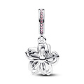 Pandora PANDORA 790667C01 Movable cherry blossom sterling silver dangle with pink and white enamel and zirconia