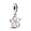 Pandora PANDORA 790667C01 Movable cherry blossom sterling silver dangle with pink and white enamel and zirconia