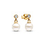 Pandora PANDORA SHINE 263153C01 14k Gold-plated drop earrings with white treated freshwater cultured pearl and zirconia