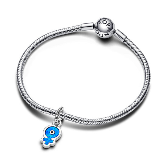 Pandora PANDORA 793181C01 Powerful women sterling silver dangle with blue lab created opal