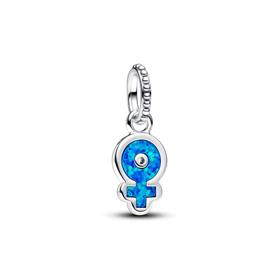 Pandora PANDORA 793181C01 Powerful women sterling silver dangle with blue lab created opal
