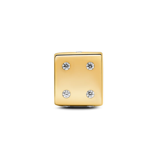 Pandora PANDORA SHINE 761269C01 Dice 14k gold-plated charm with zirconia