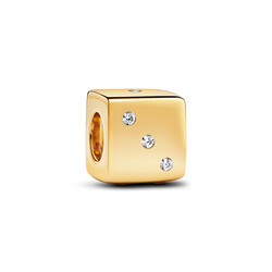 PANDORA SHINE 761269C01 Dice 14k gold-plated charm