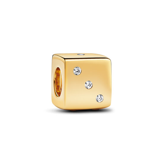 Pandora PANDORA SHINE 761269C01 Dice 14k gold-plated charm with zirconia