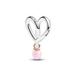 PANDORA 783242C01 Wrapped heart sterling silver and 14k rose-gold plated charm