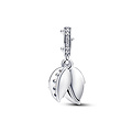 Pandora PANDORA 793200C01 White rose sterling silver double dangle with white Bioresin man-made mother of pearl and zirconia