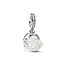 Pandora PANDORA 793200C01 White rose sterling silver double dangle with white Bioresin man-made mother of pearl and zirconia