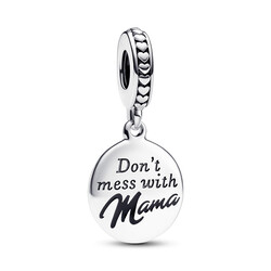 PANDORA 793204C01 'Don't mess with Mama' Engravable sterling silver dangle