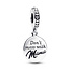 Pandora PANDORA 793204C01 'Don't mess with Mama' Engravable sterling silver dangle with black enamel