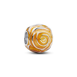 PANDORA 793212C02 Yellow rose sterling silver charm