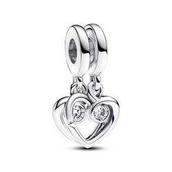 PANDORA 793232C01 Hearts sterling silver splittable dangle