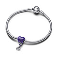 Pandora PANDORA 793238C01 Baby girl balloon sterling silver charm with color changing purple to light pink and black enamel