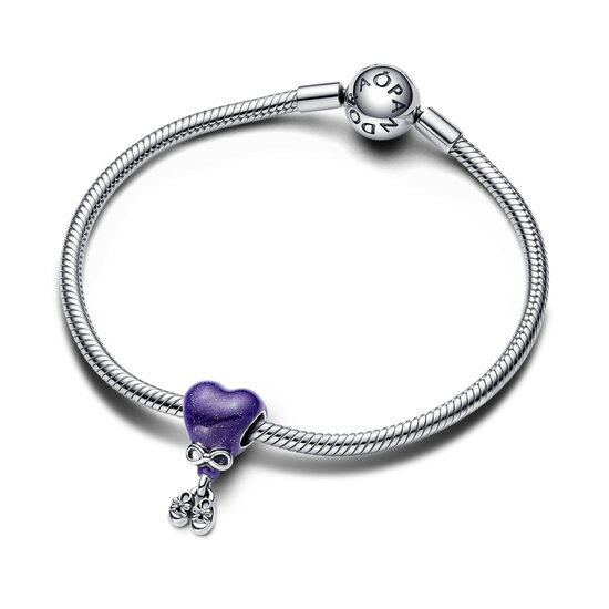 Pandora PANDORA 793238C01 Baby girl balloon sterling silver charm with color changing purple to light pink and black enamel