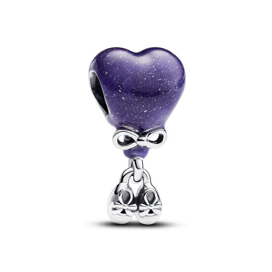 Pandora PANDORA 793238C01 Baby girl balloon sterling silver charm with color changing purple to light pink and black enamel