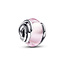 Pandora PANDORA 793241C00 Encircled sterling silver charm with pink Murano glass and silver foil
