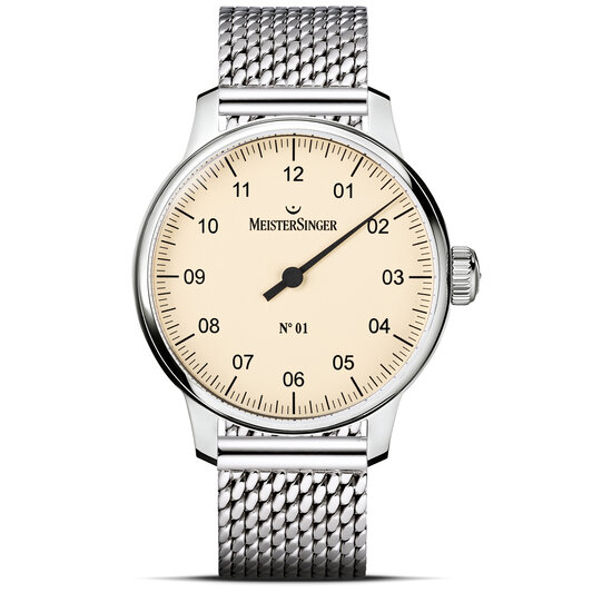 MeisterSinger MeisterSinger No1 AM3303 /43 mm Milanees Stalen band