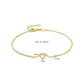 Collectie Milikan Collectie Milikan 14 karaat geel gouden armband hart en diamant 16,5 - 17,5 - 18,5 cm 0.04ct h si