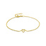 Collectie Milikan Collectie Milikan 14 karaat geel gouden armband hart en diamant 16,5 - 17,5 - 18,5 cm 0.04ct h si