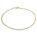 Collectie Milikan Collectie Milikan 14 karaat bicolor gouden armband valkenoog 1,9 mm, 19cm