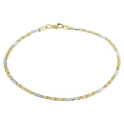 Collectie Milikan 14 karaat bicolor gouden armband valkenoog 1,9 mm, 19cm