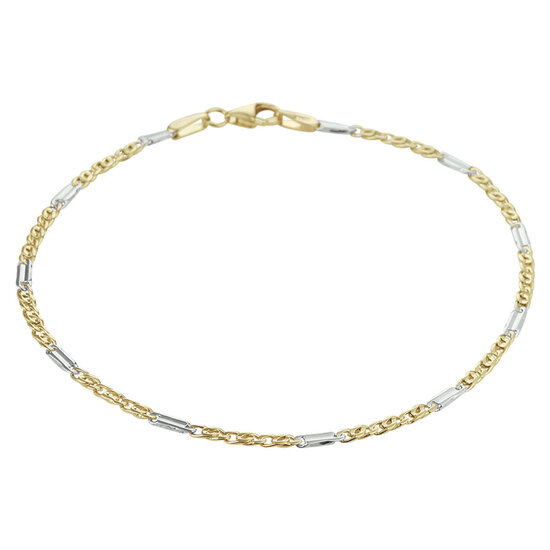Collectie Milikan Collectie Milikan 14 karaat bicolor gouden armband valkenoog 1,9 mm, 19cm