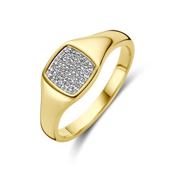 Collectie Milikan 14 karaat geelgouden ring diamant gestift 0.10ct h si