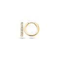 Blush BLUSH 14k geelgouden klapcreolen met 1 rij pavégezet zirkonia 11.5x2mm 7129BZI