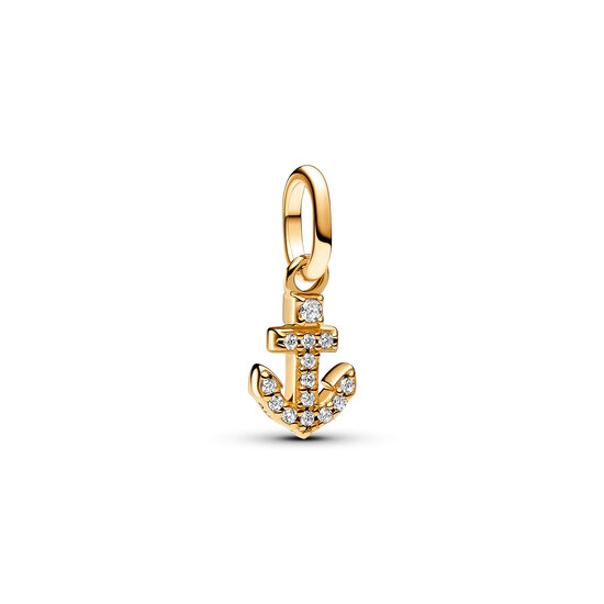 Pandora PANDORA SHINE 763369C01 Anchor 14k gold-plated mini dangle with zirconia