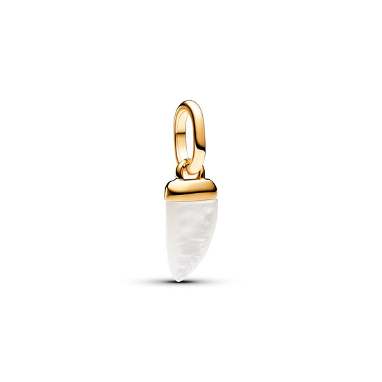 Pandora PANDORA SHINE 763373C01 Shark tooth 14k gold-plated mini dangle with white bioresin man-made mother of pearl