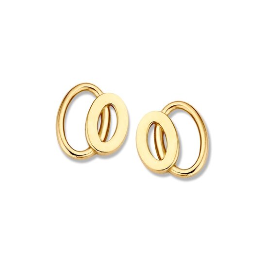 Collectie Milikan Collectie Milikan 14 karaat geelgouden oorknoppen 2 ovaaltjes.