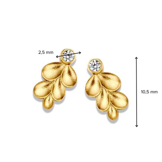 Collectie Milikan Collectie Milikan 14 karaat geelgouden oorknoppen, blaadjes.
