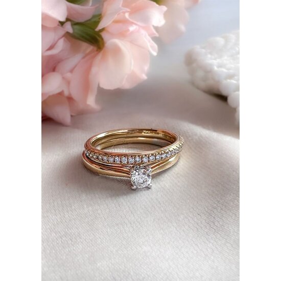 Collectie Milikan Collectie Milikan 14 karaat geelgouden memoire aanschuifring maat 56