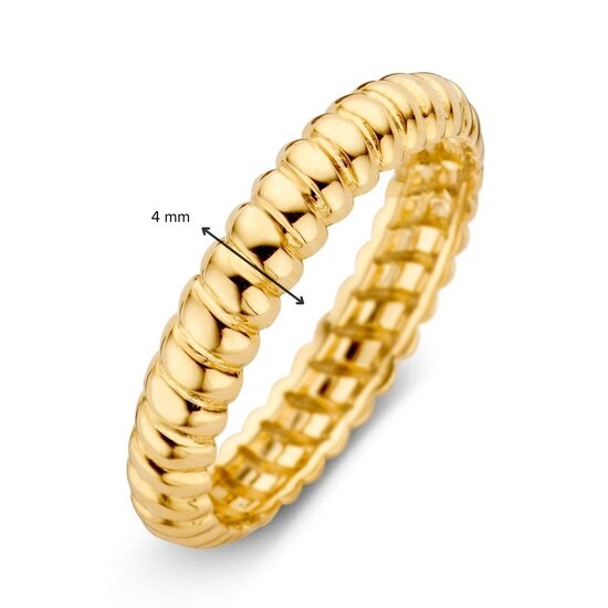 Collectie Milikan Collectie Milikan 14 karaat geelgouden aanschuifring, ovale platte bollen, maat 56