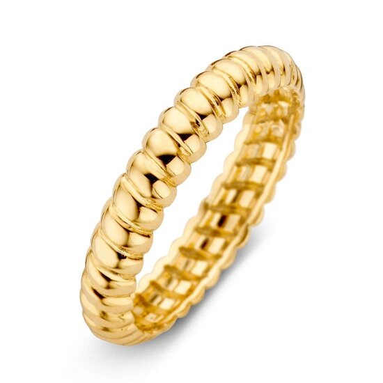 Collectie Milikan Collectie Milikan 14 karaat geelgouden aanschuifring, ovale platte bollen, maat 56