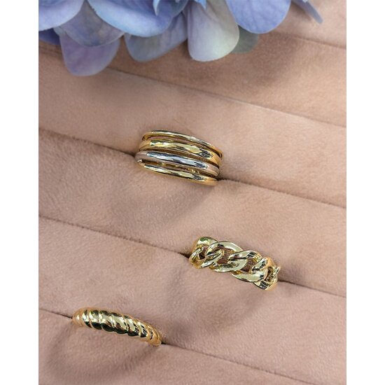 Collectie Milikan Collectie Milikan 14 karaat geelgouden ring, croissant model, maat 56