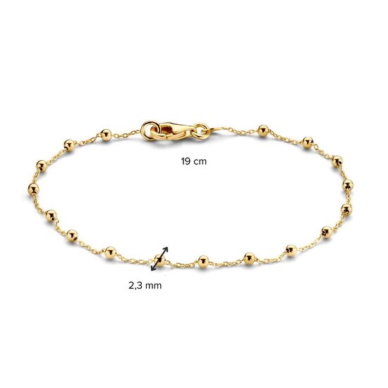 Collectie Milikan Collectie Milikan 14 karaat geelgouden armband met bolletjes 18.5cm