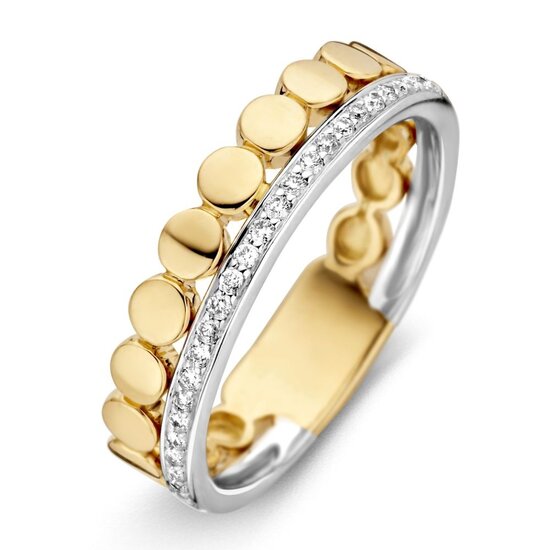 Collectie Milikan Collectie Milikan 14 karaat bicolor ring , 2 delig,  diamant, maat 56