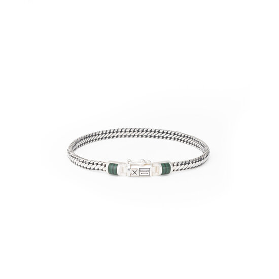 Buddha to Buddha BUDDHA TO BUDDHA J101MA Ben Mini Gemstone Bracelet Silver Malachite