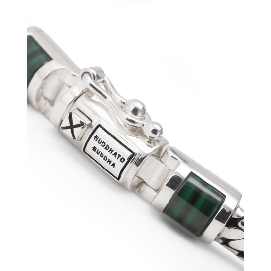 Buddha to Buddha BUDDHA TO BUDDHA J101MA Ben Mini Gemstone Bracelet Silver Malachite