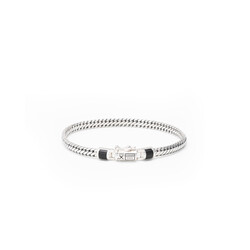BUDDHA TO BUDDHA J101ON Ben Mini Gemstone Bracelet Silver Onyx