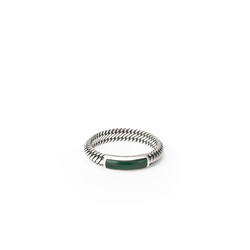 BUDDHA TO BUDDHA 613MA Ben Mini Gemstone Ring Silver Malachite