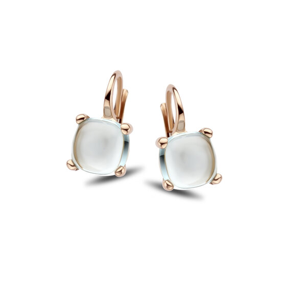 Jarrèl Jewelry JARREL  4Y.3327.TOC 14krt geelgouden oorhangers Los Angeles petit met blauw topaas