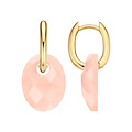 Blush BLUSH 810PIQO setje edelsteen creoolaanhangers: rozenkwarts