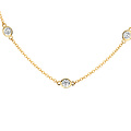 Blush BLUSH 3172YZI 14krt geelgouden collier, fijntjes, met 15x zirconia in gladde rand, 42 cm