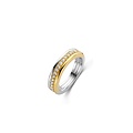 Ti Sento Milano TI SENTO MILANO 12282ZY Zilver gerhodineerde ring, 3-baans (glad verguld/tors/zirconia)