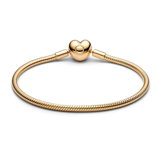 Pandora PANDORA SHINE 563050C00 Snake chain 14k gold-plated bracelet with heart clasp