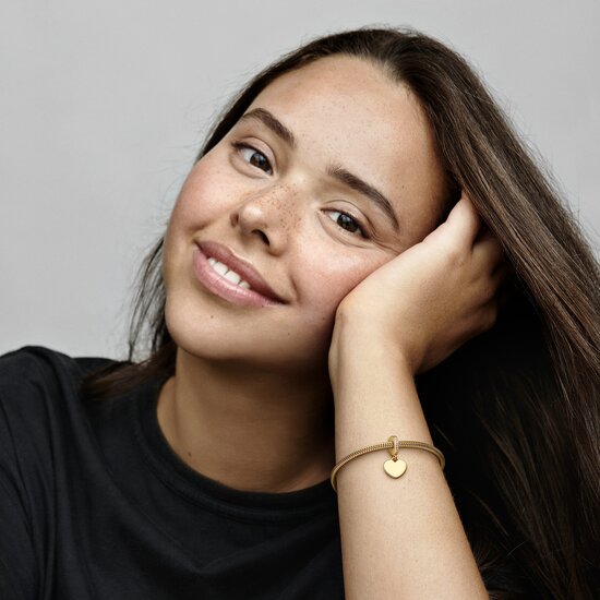 Pandora PANDORA 768761C01 SHINE Engravable 14k gold-plated dangle with zirconia