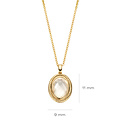 Blush BLUSH 3169YMQ 14krt geelgouden collier, met ovaal hangertje, tors-rand met ovale parelmoer zirconia