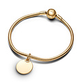Pandora PANDORA SHINE 368610C00 Engravable round 14k gold-plated pendant